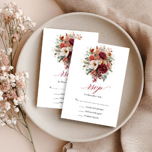 Carte de réponse Boho Floral Automne Eucalyptus Ma