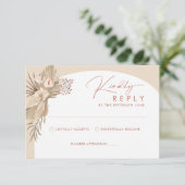 Carte de réponse Boho Pampas Grass RSVP (Debout devant)