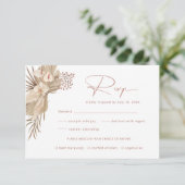 Carte de réponse Boho Pampas Grass RSVP (Debout devant)