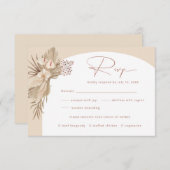 Carte de réponse Boho Pampas Grass RSVP (Devant / Derrière)
