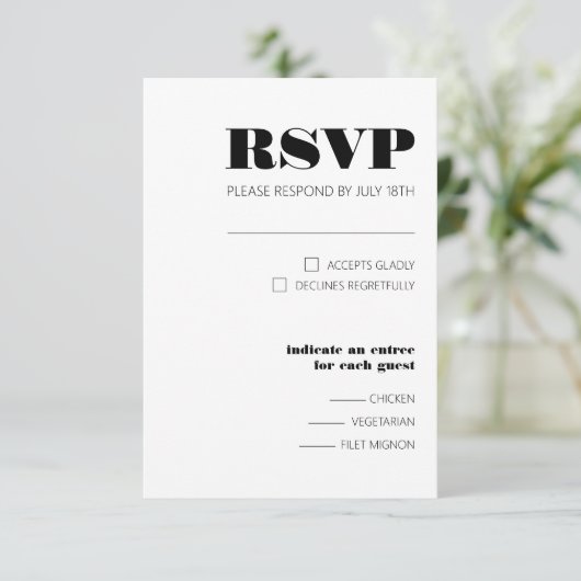 Carte de réponse Bold 3,5 pouces x 5 pouces (Debout devant)