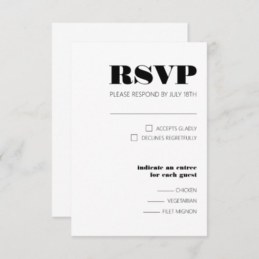 Carte de réponse Bold 3,5 pouces x 5 pouces (Devant / Derrière)