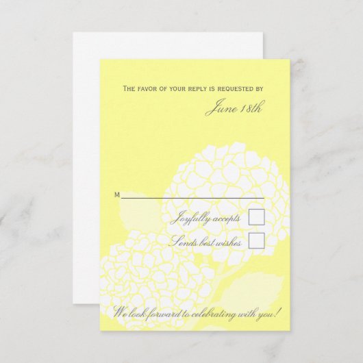 Carte de réponse Bold Hydrangea (Devant / Derrière)