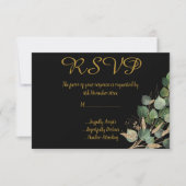 CARTE DE RÉPONSE BOTANIQUE CLASSIQUE NOIRE TOUTES  (Devant)