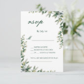 Carte de réponse botanique de mariage aux feuilles (Debout devant)