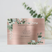 CARTE DE RÉPONSE BOTANIQUE LUXE OR ROSE (Debout devant)