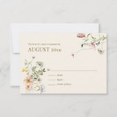 Carte de réponse botanique Wildflower Boho (Devant)