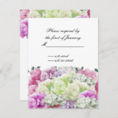 Carte de réponse Bouquet mixte de fleurs (Devant / Derrière)