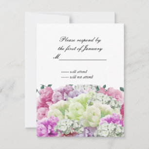 Carte de réponse Bouquet mixte de fleurs