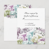 Carte de réponse Bouquet mixte pastel de fleurs (Devant / Derrière)