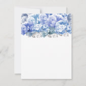 Carte de réponse Bouquet Monochrome Bleu de Fleurs (Dos)
