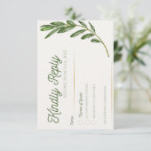 Carte de réponse - Branche d'olive (Debout devant)