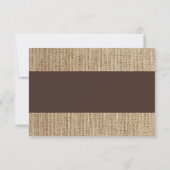 Carte de réponse Brown de Burlap rustique (Dos)