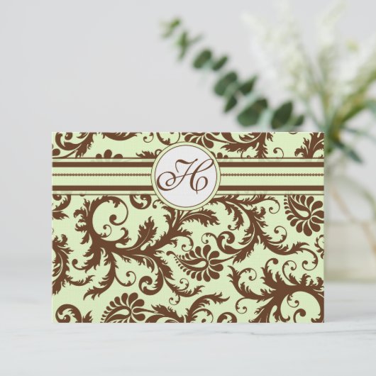 Carte de réponse Brown verte Apple (Debout devant)