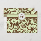 Carte de réponse Brown verte Apple (Devant / Derrière)