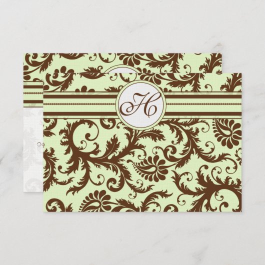 Carte de réponse Brown verte Apple (Devant / Derrière)