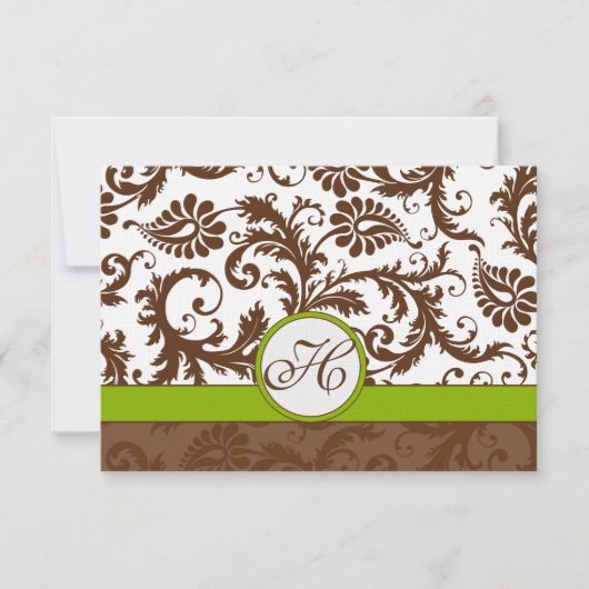 Carte de réponse Brown verte Apple (Devant)