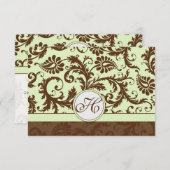 Carte de réponse Brown verte Apple (Devant / Derrière)