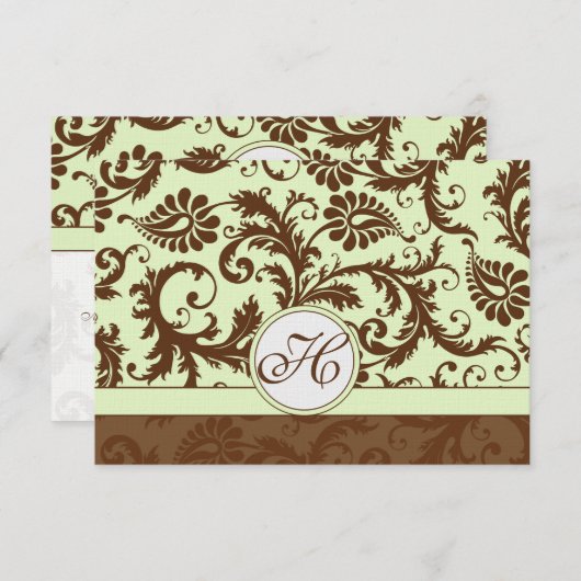 Carte de réponse Brown verte Apple (Devant / Derrière)