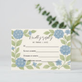 Carte de réponse Budget Blue Hydrangea (Debout devant)