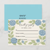 Carte de réponse Budget Blue Hydrangea (Devant / Derrière)