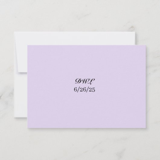 Carte de réponse Budget Hydrangea Violette/Bleue (Dos)