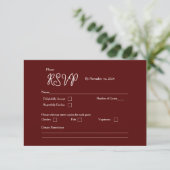 Carte de réponse Burgundy Bliss Version 1 (Debout devant)