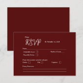 Carte de réponse Burgundy Bliss Version 1 (Devant / Derrière)