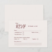 Carte de réponse Burgundy Bliss Version 2 (Devant / Derrière)
