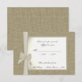 Carte de réponse Burlap et Bow (Devant / Derrière)