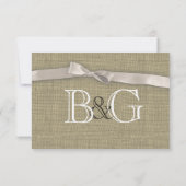 Carte de réponse Burlap et Bow (Dos)