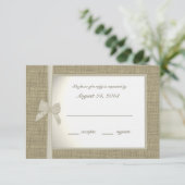 Carte de réponse Burlap et Bow (Debout devant)