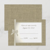 Carte de réponse Burlap et Bow (Devant / Derrière)