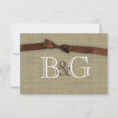 Carte de réponse Burlap et Bow (Dos)