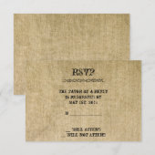 Carte de réponse Burlap Western (Devant / Derrière)
