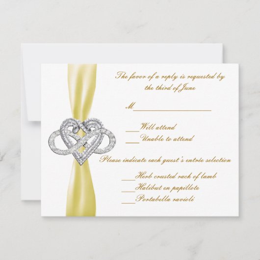 Carte de réponse cardiaque à l'infini jaune (Devant)