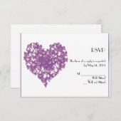 Carte de réponse cardiaque au papillon pourpre (Devant / Derrière)