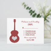 Carte de réponse cardiaque Maroon/Silver Guitar (Debout devant)