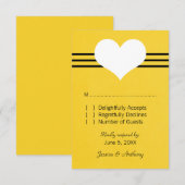 Carte de réponse cardiaque moderne, Jaune (Devant / Derrière)