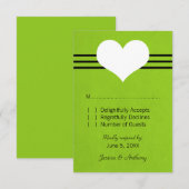 Carte de réponse cardiaque moderne, verte (Devant / Derrière)