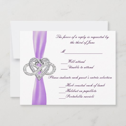 Carte de réponse cardiaque Purple Infinity (Devant)