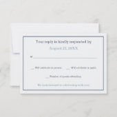 Carte de réponse, carte RSVP, Cravate Bow, bleu, g (Dos)