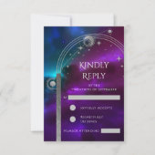 Carte de réponse céleste violet sarcelle RSVP (Devant)