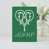 Carte de réponse Celtic Weave Hearts en vert (Debout devant)