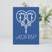 Carte de réponse Celtic Weave Hearts in Blue (Debout devant)
