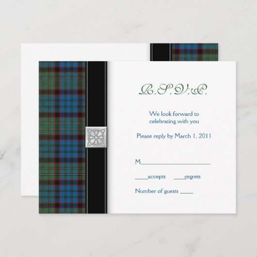 Carte de réponse celtique MacNicol Hunting Tartan (Devant / Derrière)