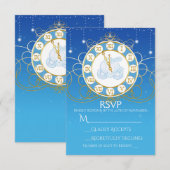 Carte de réponse Cendrillon bleu presque minuit (Devant / Derrière)