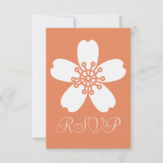 Carte de réponse charmante Sakura en corail (Devant)