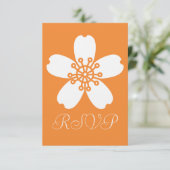 Carte de réponse charmante Sakura orange (Debout devant)