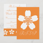 Carte de réponse charmante Sakura orange (Devant / Derrière)